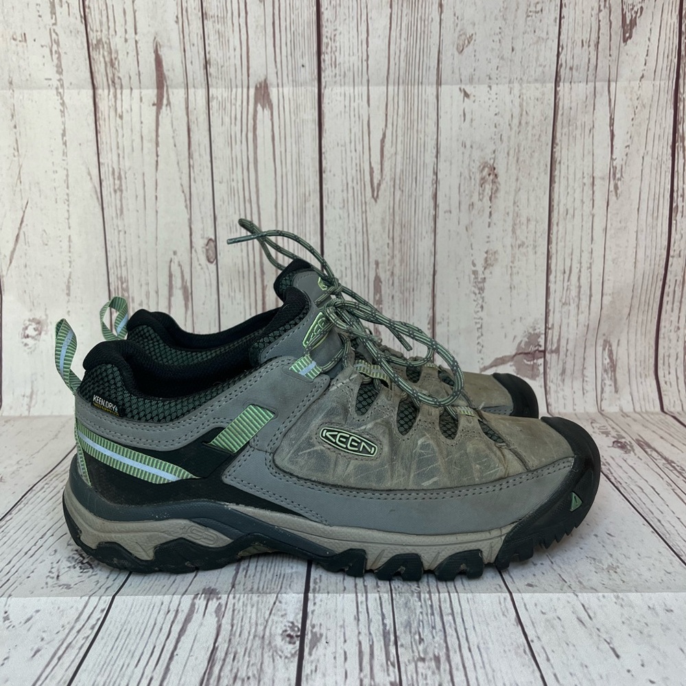 Keen Women’s Targhee III Waterproof Low Top Shoes Sz 10 Grey Green Hiking